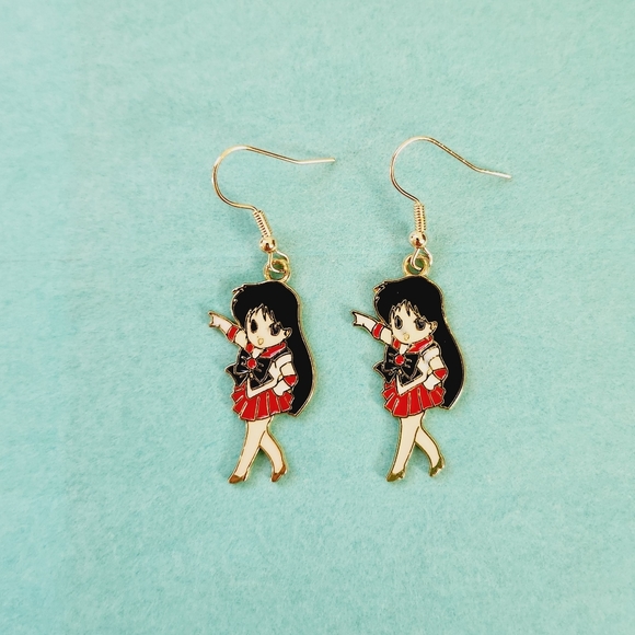 🔮3/$15 Rei Hino Sailor Mars Earrings - Picture 1 of 4